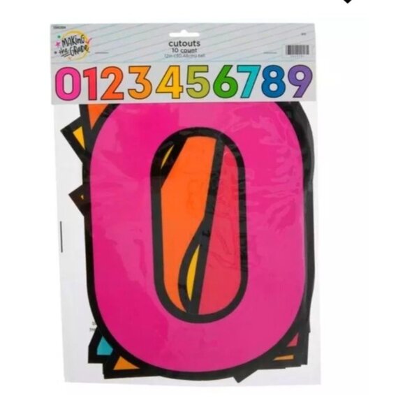 Large 12" Colorful Number Cutouts Assorted Pack Of 10 NEW Teacher Preschool Dayc - Picture 1 of 2